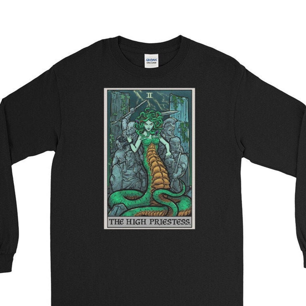 The High Priestess Tarot Card Long Sleeve Shirt Greek Mythology Medusa Long Sleeve Halloween Long Sleeve Shirt Witch Long Sleeve Tshirt Gift