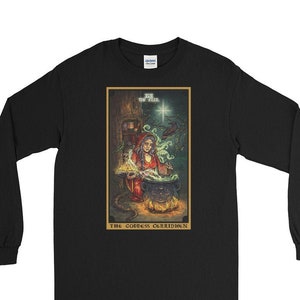 The Goddess Cerridwen The Star Tarot Card Long Sleeve Shirt Pagan Witch Clothing Witchy Tshirt Wiccan Clothes Gifts for Witches Wicca Gift