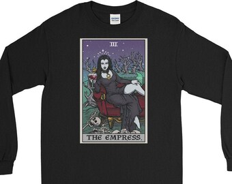 The Empress Tarot Card Long Sleeve Shirt Vampire Shirt Halloween Long Sleeve Shirts Gothic Long Sleeve Shirt Horror Long Sleeve Shirt Gifts