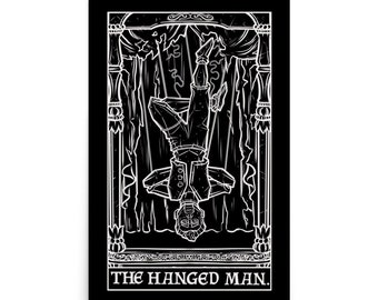 The Hanged Man Tarot Card Poster Marionette Puppet Halloween Home Decor Gothic Wall Art Occult Indoor Decoration Goth Wall Hanging Gifts