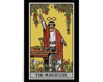 The Magician Tarot Card Poster Revival Tarot Major Arcana Tarot Wall Art Spiritual Decor for Wall Witch Wall Hanging Witchcraft Altar Gifts