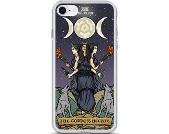 Hecate Tarot Card Triple Moon Goddess iPhone Case 15 Pro Max Plus 14 13 Mini 12 11 X XR XS 8 SE Witchcraft Phone Case Witch Phone Case Gifts