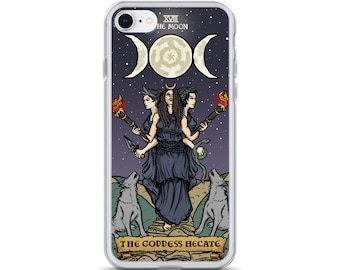 Hecate Tarot Card Triple Moon Goddess iPhone Case 15 Pro Max Plus 14 13 Mini 12 11 X XR XS 8 SE Witchcraft Phone Case Witch Phone Case Gifts