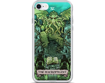 The Hierophant Tarot Card iPhone Case 15 Pro Max Plus 14 13 Mini 12 11 SE X XR XS 8 Cthulhu Horror Phone Case Spooky Phone Case Gothic Gift