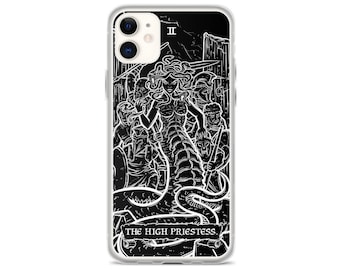 The High Priestess Tarot Card iPhone Case 15 Pro Max Plus 14 13 Mini 12 11 X XR XS 8 SE Medusa Greek Mythology Phone Case Horror iPhone Case