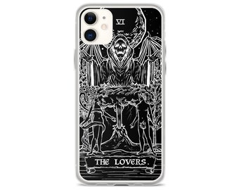 The Lovers Tarot Card iPhone Case 15 Pro Max Plus 14 13 Mini 12 11 X XR XS SE Halloween Phone Case Gothic Phone Case Spooky Phone Case Gift
