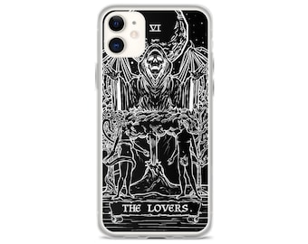 The Lovers Tarot Card iPhone Case 15 Pro Max Plus 14 13 Mini 12 11 X XR XS SE Halloween Phone Case Gothic Phone Case Spooky Phone Case Gift