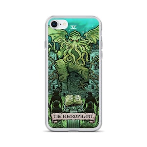 The Hierophant Tarot Card iPhone Case 15 Pro Max Plus 14 13 Mini 12 11 SE X XR XS 8 Cthulhu Horror Phone Case Spooky Phone Case Gothic Gift