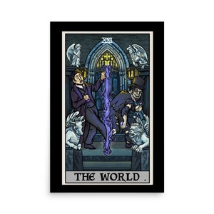 The World Tarot Card Poster Dr Jekyll Mr Hyde Horror Wall Art Halloween Home Decor Spooky Wall Hanging Gothic Gothic Decorations Indoor Gift