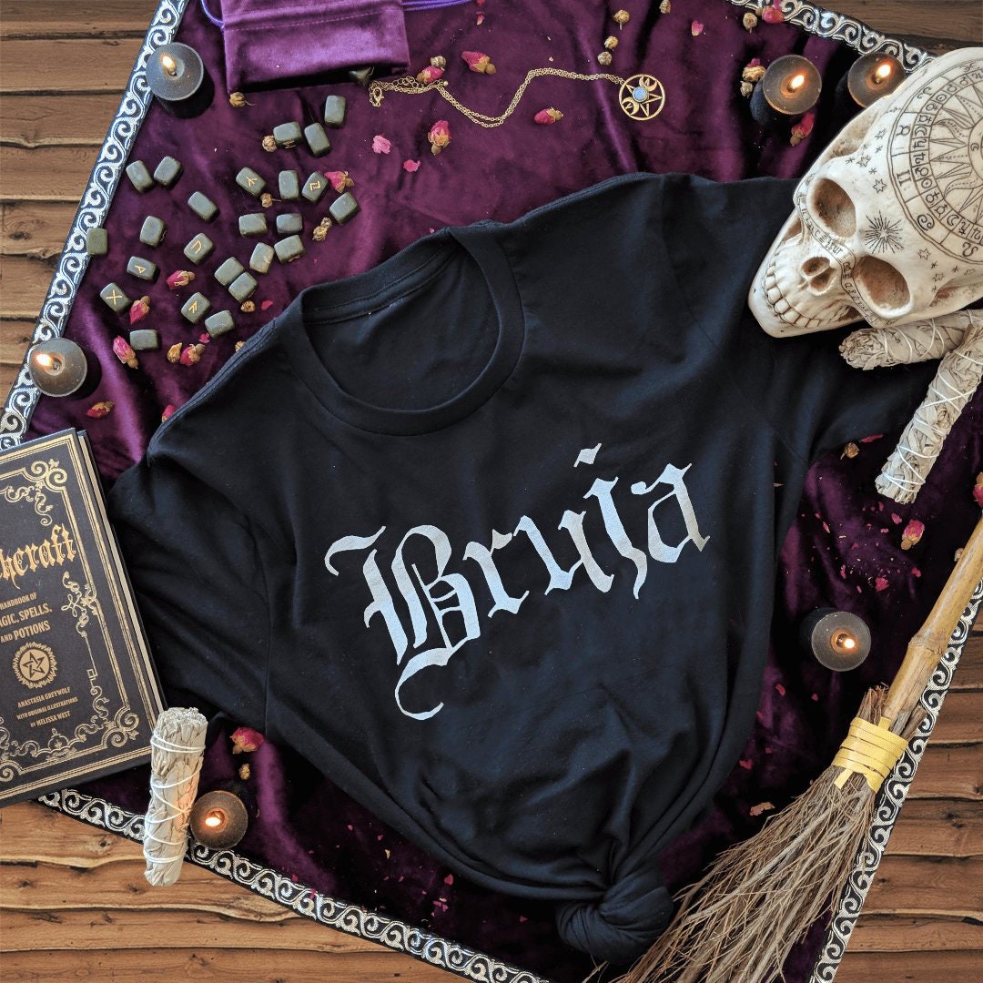Bruja Raglan Halloween Women Long Sleeve Shirts Gothic Mexican Witch  Clothing Dia De Los Muertos Witchcraft Gift for Her Goth Girl Clothes 