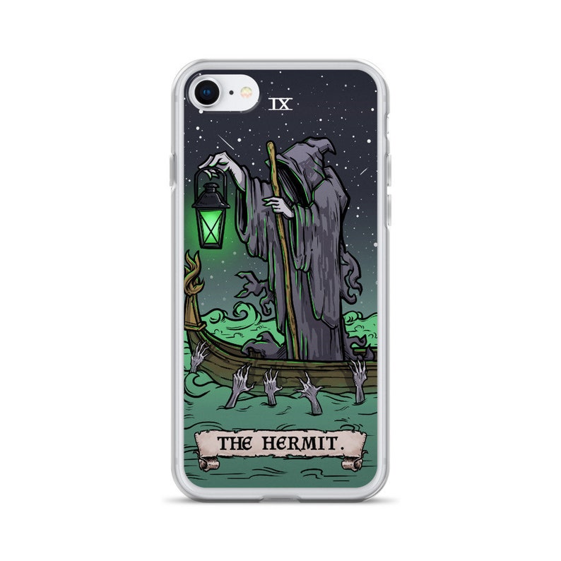 The Hermit Tarot Card iPhone Case 13 Pro Max Mini 12 11 X XR XS 8 7 Plus SE Halloween Phone Case Gothic Phone Case Spooky Phone Case Gifts 