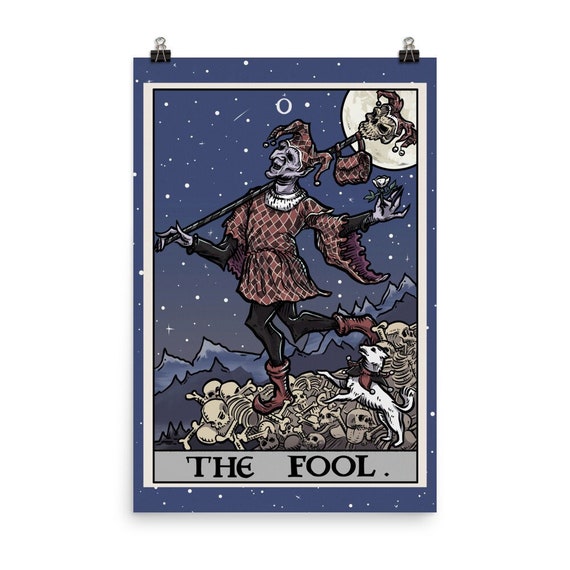 omdømme samtale ting The Fool Tarot Card Poster Halloween Wall Hanging Jester - Etsy