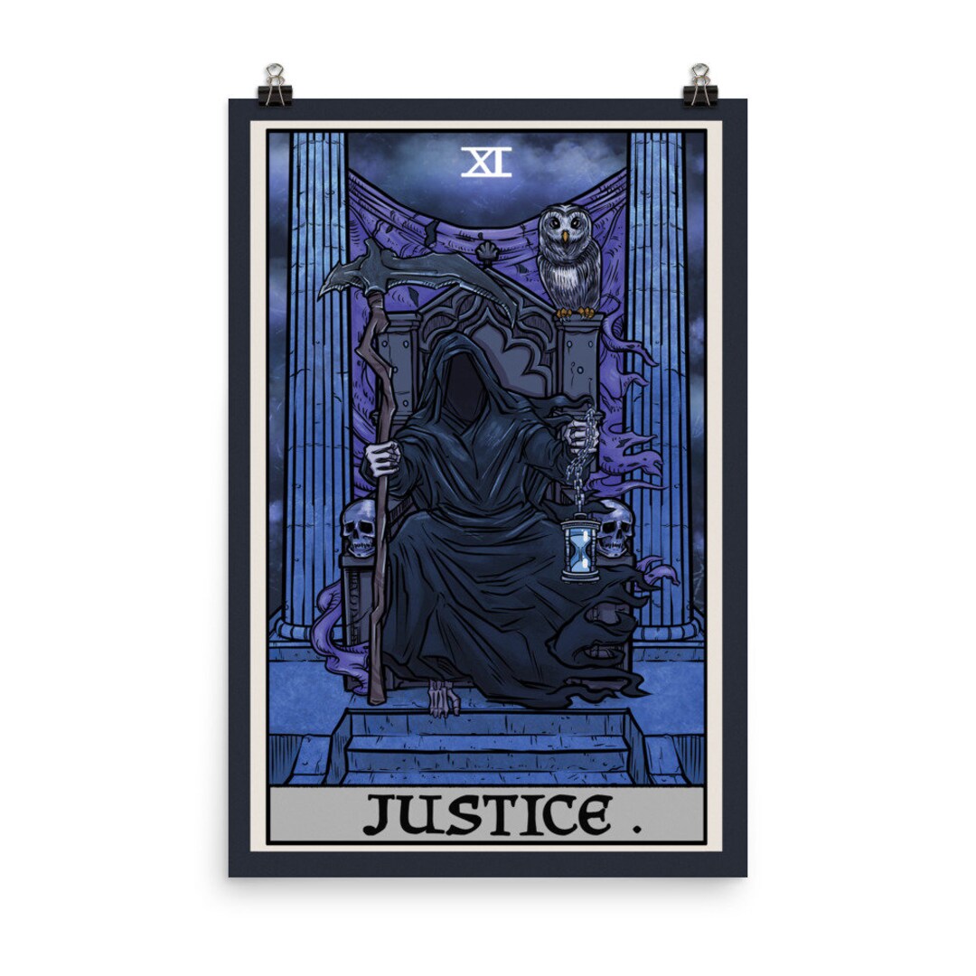 Justice Tarot Card Poster Grim Reaper Poster Halloween Wall Decor