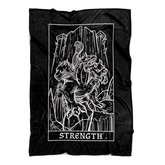 Strength Tarot Card Blanket Cerberus Persephone Greek Mythology Decor Horror Blanket Gothic Blanket Halloween Blanket Occult Blanket Gifts