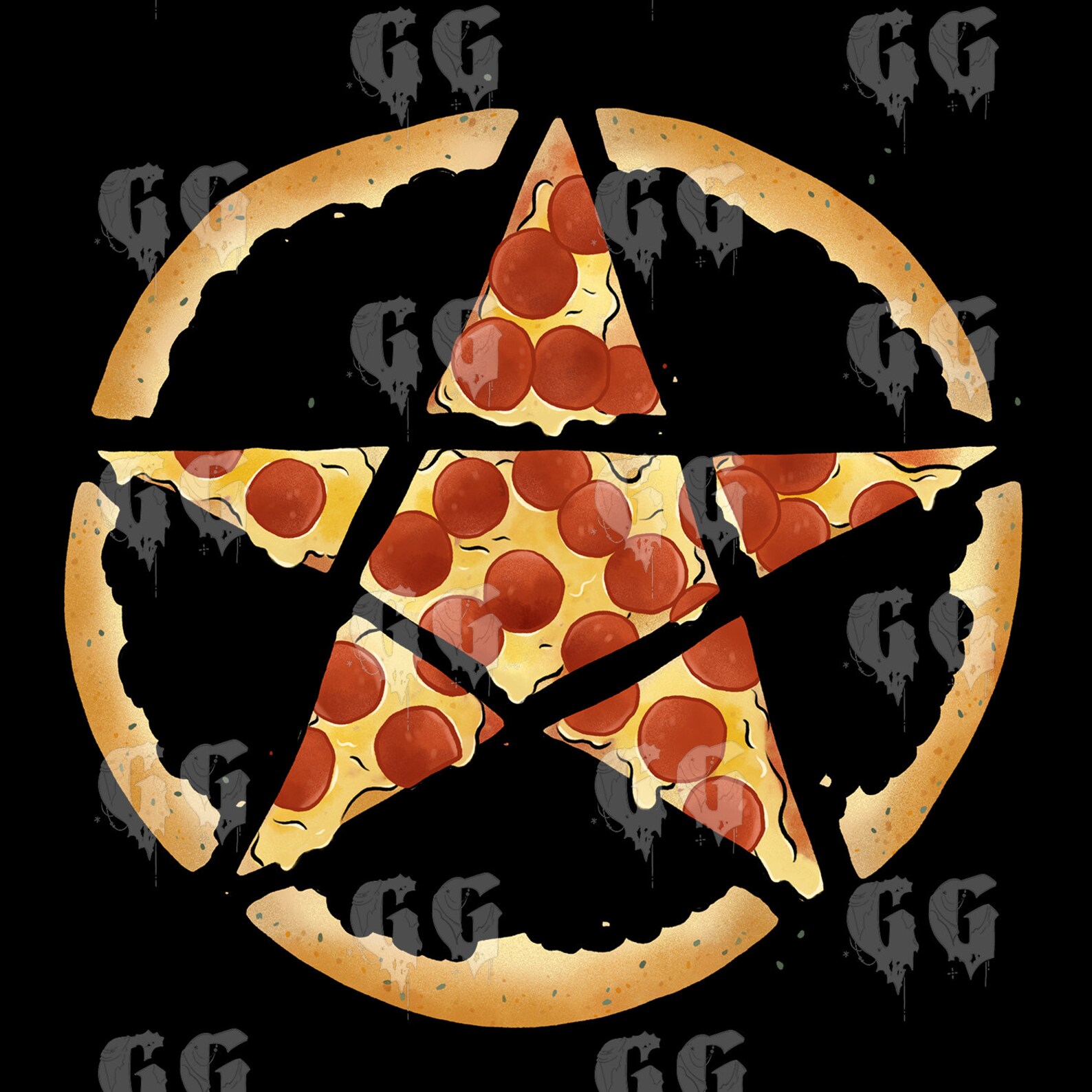 Pizza Pentagram Funny Pizza Shirt for Men Halloween Witch - Etsy