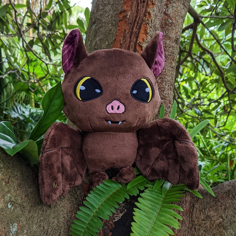 Battholomew Bat Plushie Just Hangin Stuffed Toy Animal Cute Plush Halloween Plushies Spooky Plushy Cuddle Toys Soft Goth Doll Gothic Gifts image 5