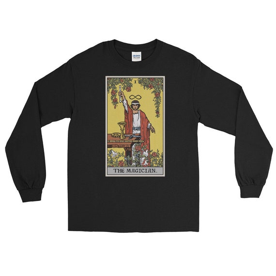 El mago Tarot Carta Camisa de manga larga Revival Tarot Major Arcana Tarot  Pagan Witch Shirt Camisas espirituales Ropa de brujería Regalos góticos
