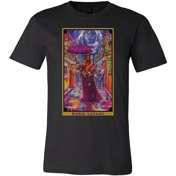 Marie Laveau Justice Tarot Card Shirt New Orleans Voodoo Queen