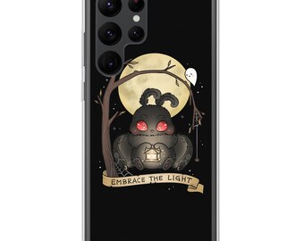 Embrace The Light Baby Mothman Phone Case for Samsung® Galaxy S24 Plus Ultra S23 S22 S21 S20 S10 S10+ S10e Spooky Cute Halloween Crypid Gift