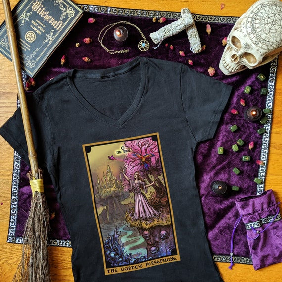 The Goddess Persephone The Fool Tarot Card Greek Myth Hades T-Shirt The Goddess Persephone The Fool Tarot Card Greek Myth Hades T-Shirt