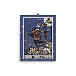 The Fool Tarot Card Poster Halloween Wall Hanging Jester Poster Gothic Home Decor Witch Wall Art Goth Poster Witchy Decor Gifts for Witches image 2