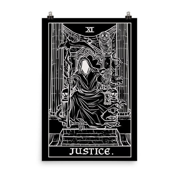 Justice Tarot Card Poster Halloween Home Decor Grim Reaper | Etsy