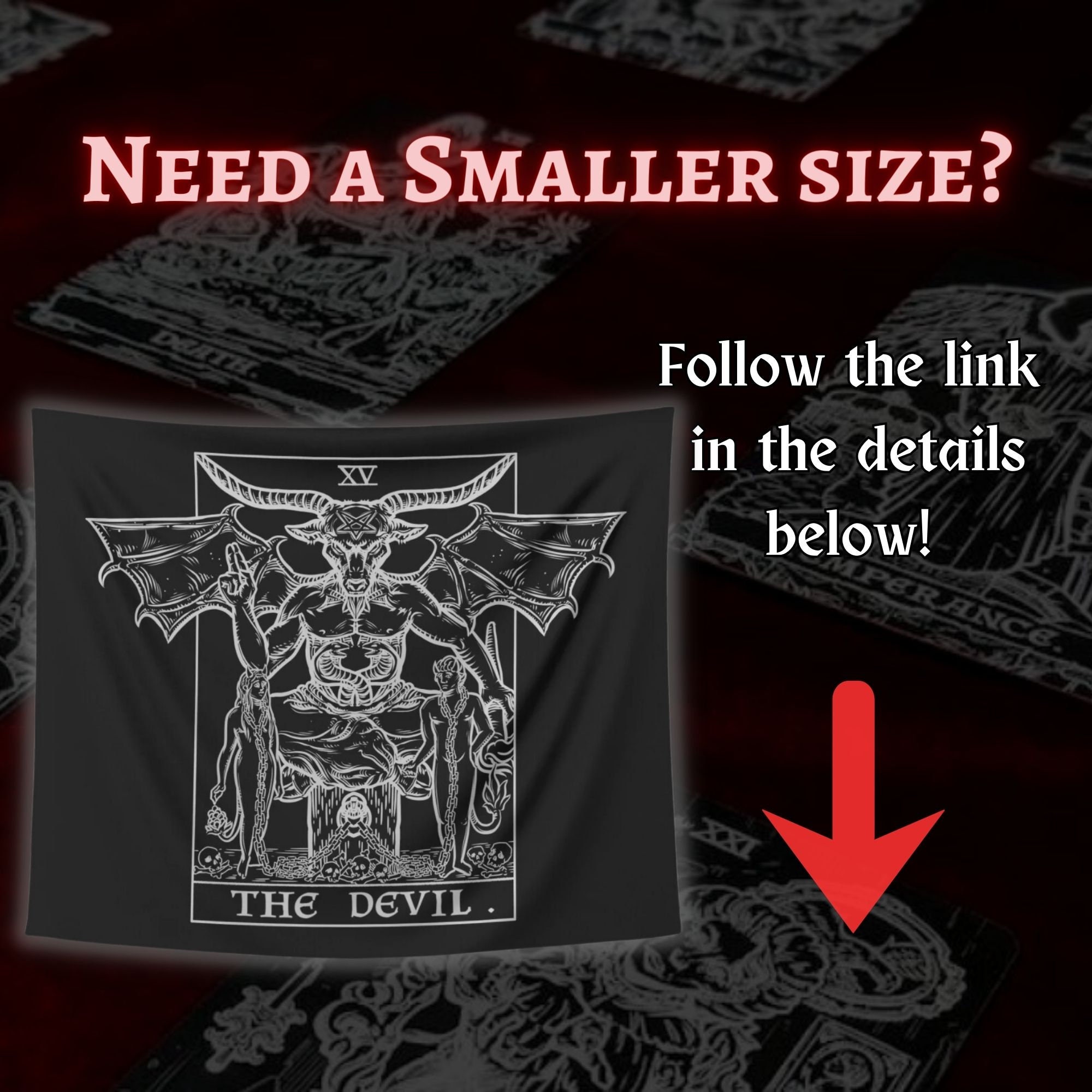 The Devil Tarot Card Tapestry Baphomet Wall Hanging Satanic Wall Decor ...