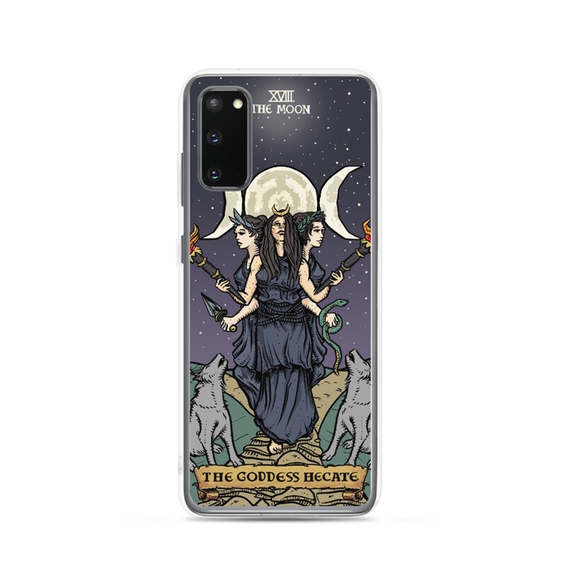 Hecate Tarot Card Triple Moon Goddess Hekate Samsung Galaxy S22 Plus Ultra S21 S20 FE S10 S10+ S10e Witchcraft Phone Case Pagan Witch Gift 