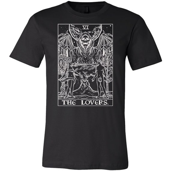 The Lovers Tarot Card Shirt Pagan Gothic Clothing Women The Lovers Tarot Card Shirt Pagan Gothic Clothing Women