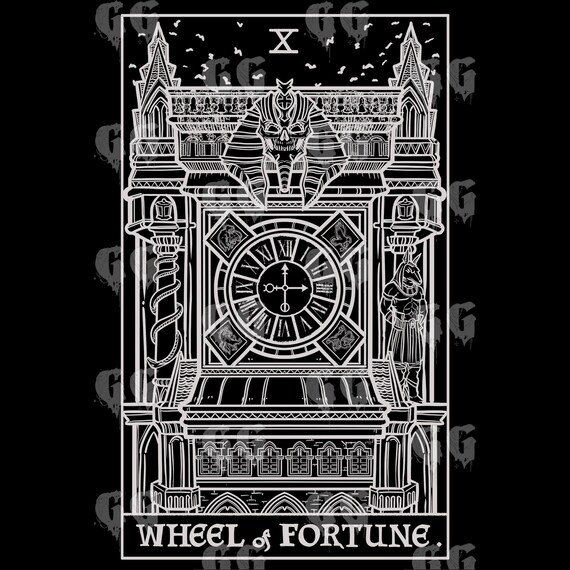 Wheel of Fortune Tarot Card Tank Top Men Clock Tower Halloween Tank Gothic Tank Top Egyptian Tank Top Witchcraft Tank Top Horror Tank Top