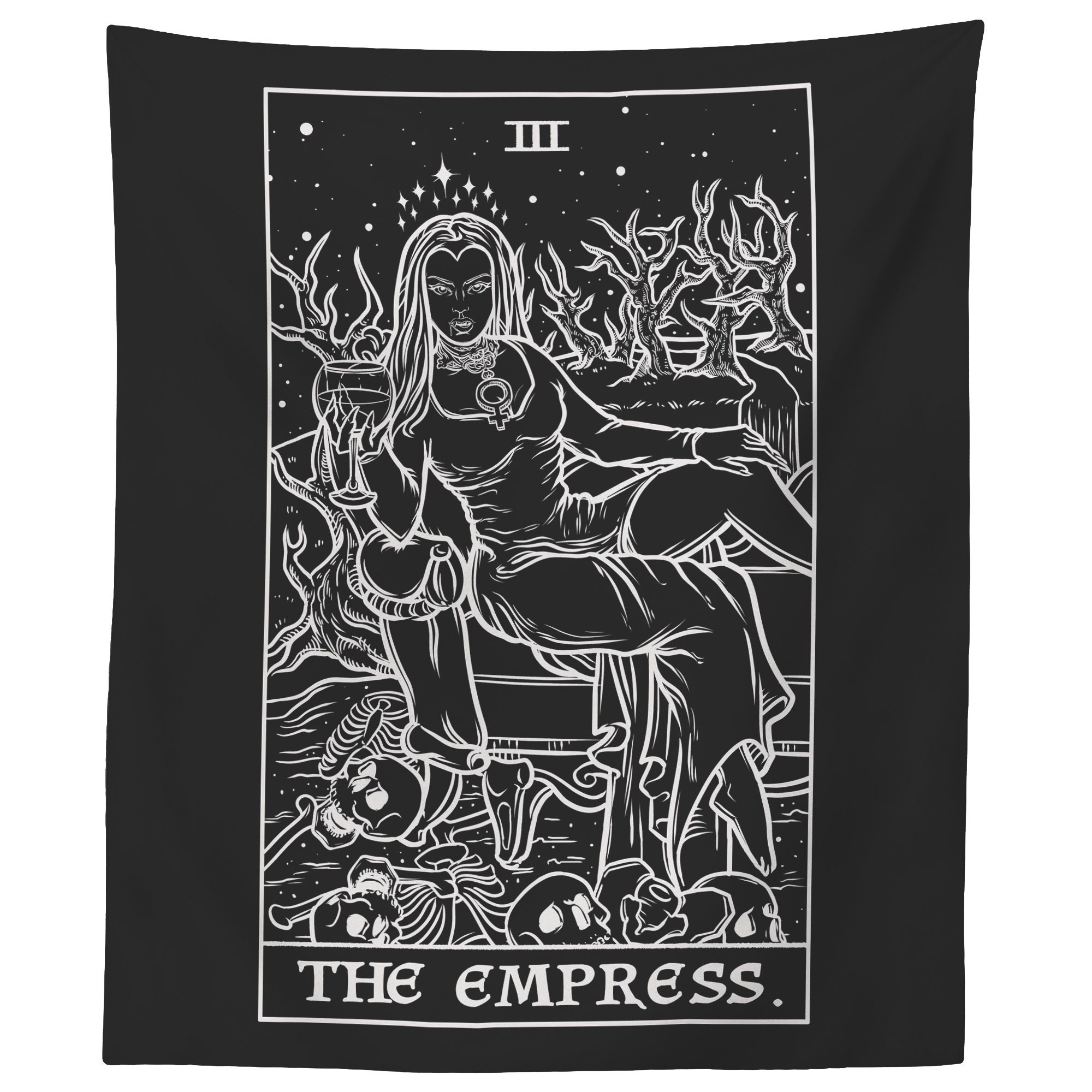 The Devil Tarot Card Tapestry Gothic Halloween Satanic Witch Baphomet Wall  Hanging Art Print Home Decor
