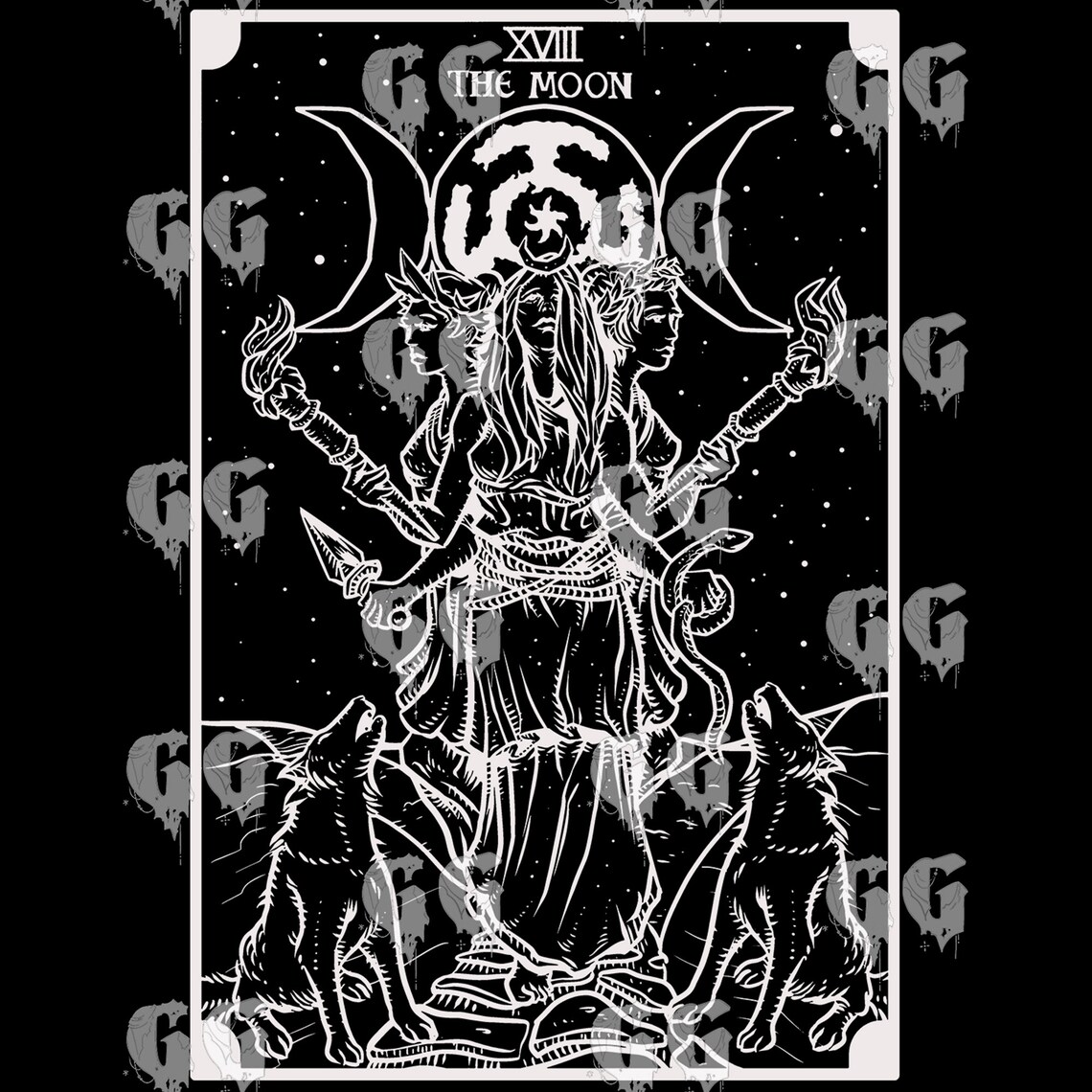 The Goddess Hecate the Moon Tarot Card Tapestry Hecate's Etsy