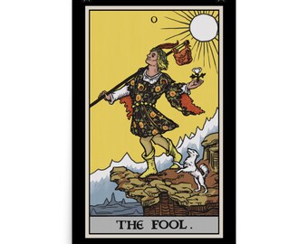 The Fool Tarot Card Poster Revival Tarot Major Arcana Tarot Poster Spiritual Wall Decor Witch Altar Decor Witchcraft Home Decor Wall Art