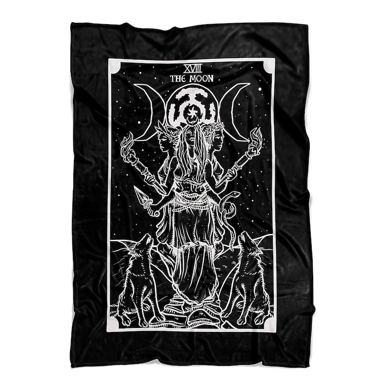 The Goddess Hecate The Moon Tarot Card Blanket Triple Moon Etsy