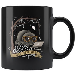 Desenvolvedor Web Caneca de Café Caneca de Café Aranha Saltadora Engraçadas Xícaras de Café de Halloween Xícara de Café Assustadora Caneca de Café Gótica Xícara de Café Gótica Presente