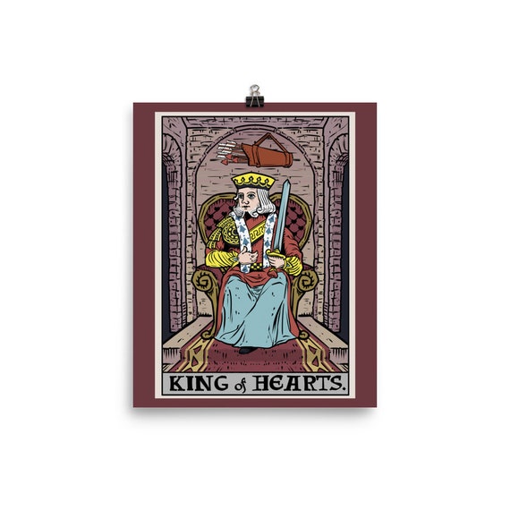 King Of Hearts Tarot Card Poster Halloween Home Decor Etsy King Of Hearts Tarot Card Poster Halloween Home Decor Etsy