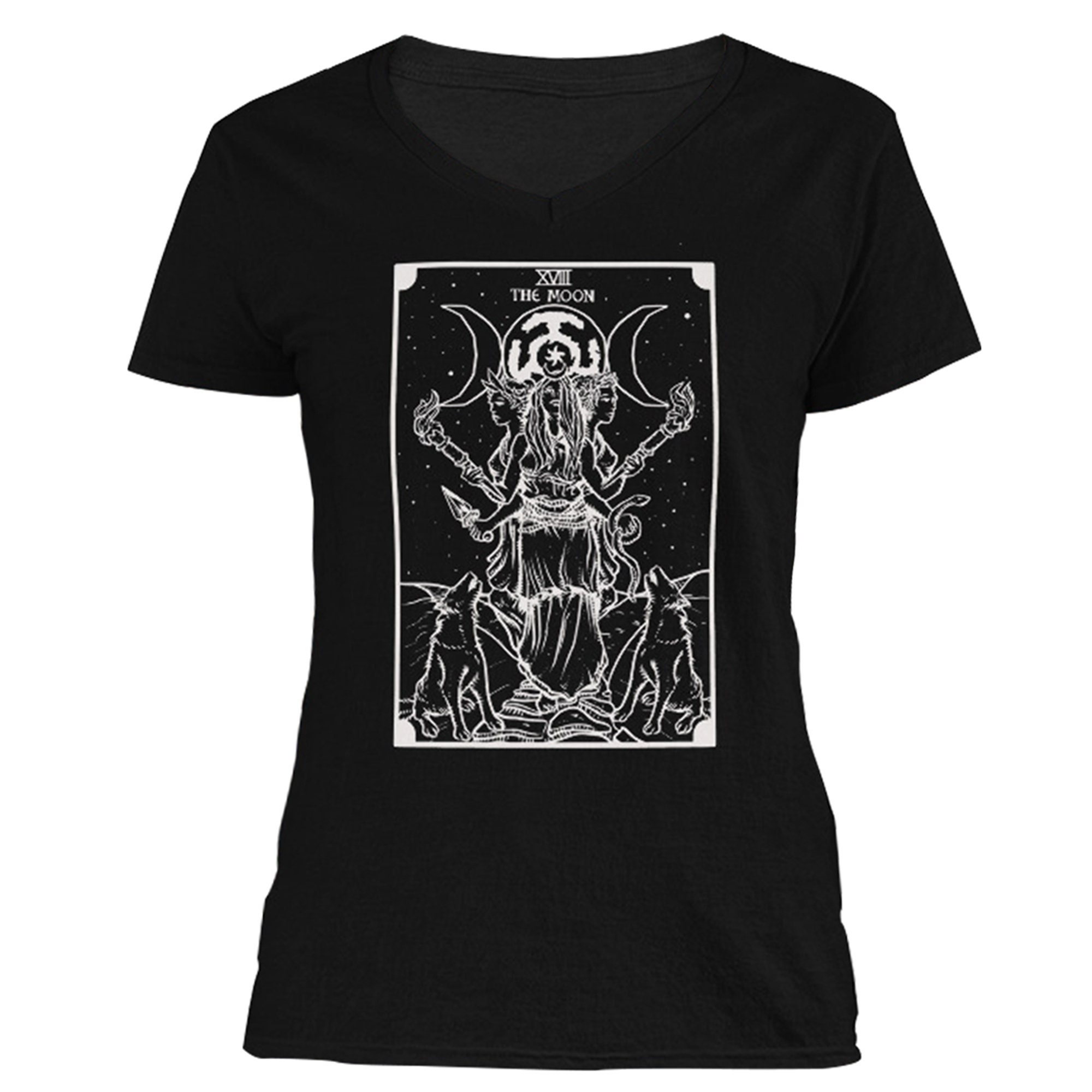 Hecate Tarot Card Shirt Women Triple Moon Goddess Hekate Wheel | Etsy