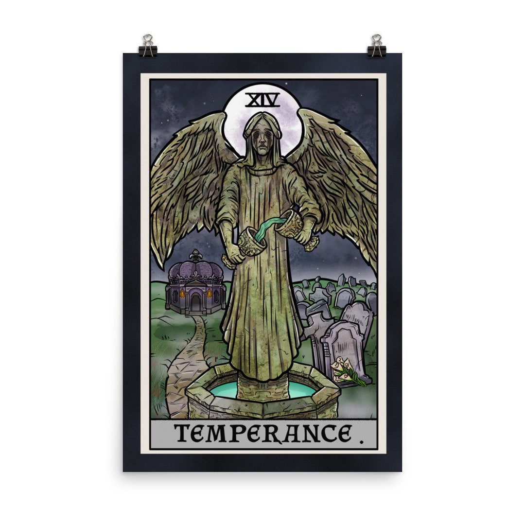 Temperance Tarot Card Poster Halloween Poster Crying Angel - Etsy