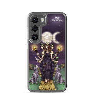 Goddess Hecate Phone Case The Moon Tarot Card for Samsung Galaxy Wicca Pagan Witchcraft Gift Greek Mythology Gifts Wiccan Witch Accessories