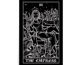 The Empress Tarot Card Poster Halloween Home Decor Vampire Wall Art Gothic Poster Witch Wall Hangings Witchcraft Wall Art Gifts for Witches