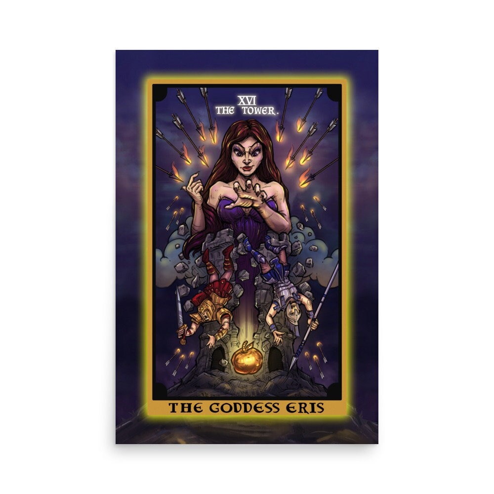 The Goddess Eris the Tower Tarot Card Poster Apple of Discord
