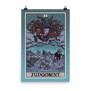 Judgement Tarot Card Poster Halloween Home Decor Witch Wall Hangings Witchcraft Poster Witchy Wall Art Zombie Poster Horror Poster Goth Gift