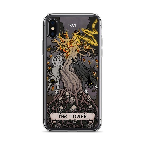 taroページ　スマホケース The Tower Tarot Card iPhone Case 15 Pro Max 14 13 Mini 12 11 X XR
