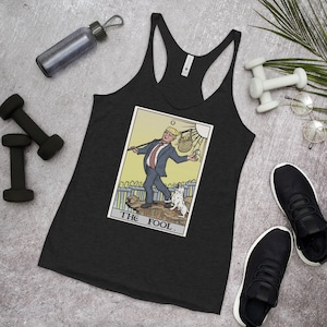 Camiseta sin mangas para mujer con la carta del Tarot Trump como el Loco