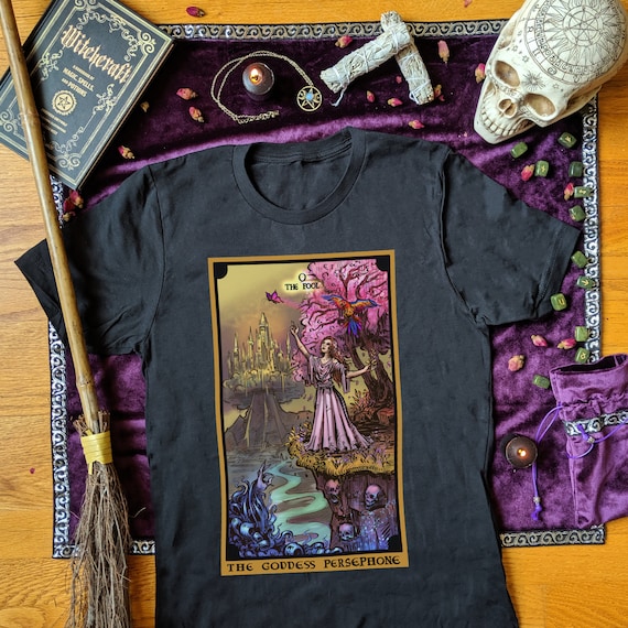 The Goddess Persephone The Fool Tarot Card Greek Myth Hades T-Shirt The Goddess Persephone The Fool Tarot Card Greek Myth Hades T-Shirt