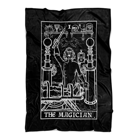 The Magician Tarot Card Blanket Dr Frankenstein Blanket Halloween Throw Blanket Horror Blanket Gothic Blanket Spooky Blanket Goth Blanket