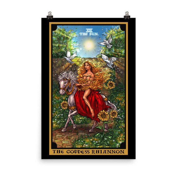 The Goddess Rhiannon the Sun Tarot Card Poster Wicca Wall Decor