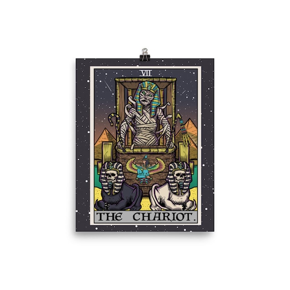 The Chariot Tarot Card Poster Mummy Halloween Wall Art Gothic Home Decor Witch Wall Hanging Horror Poster Goth Decor for Room Gifts for Him Etsy Canada