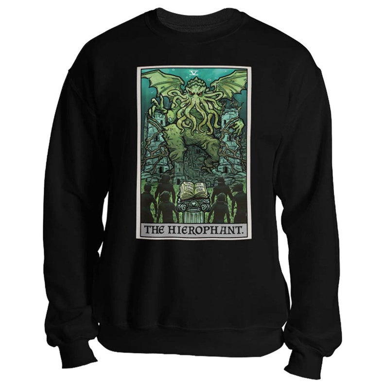 Hierofanten Tarotkortströja Cthulhu Halloweentröjor Gotiska kläder Skräcktröja Gothtröja Ockult tröja Gåvor bild 2