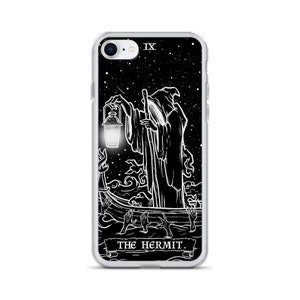 The Hermit Tarot Card Phone Case for Apple iPhone (Black & White) - Grim Reaper by The Ghoulish Garb®️
